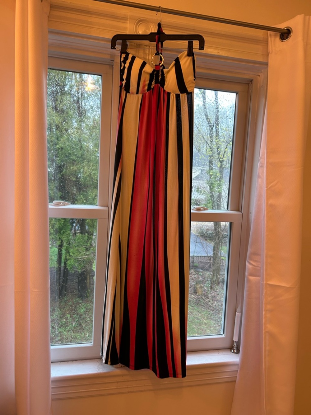 Cristinalove Backless Maxi Dress in Black, White, Red